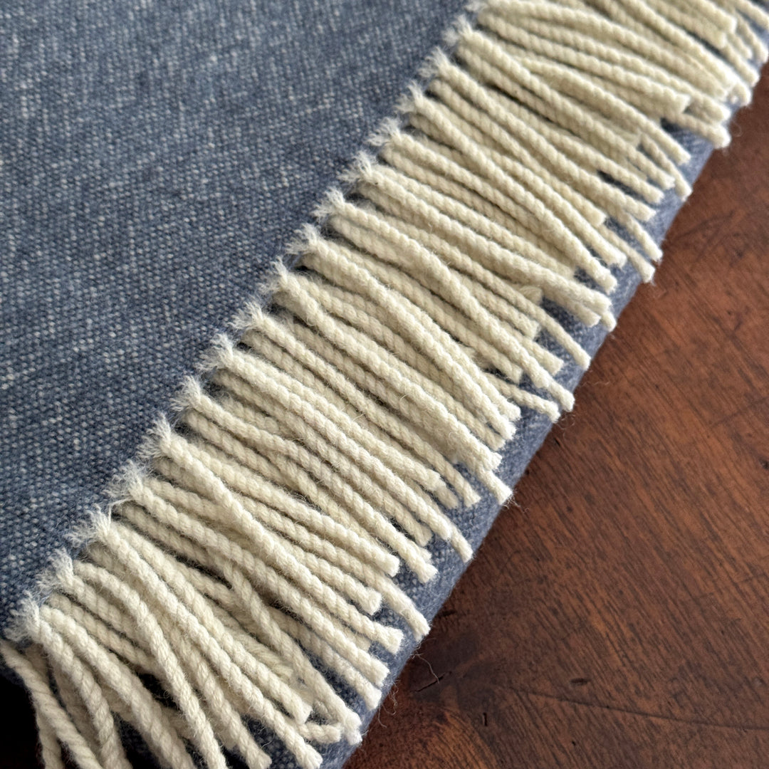 Cashmere & Wool Throw Blanket - Avio
