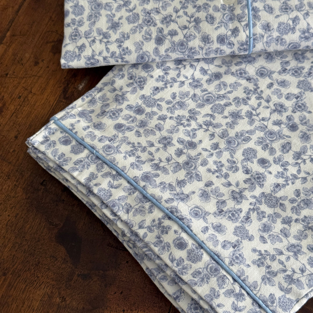 FLOWER PYJAMA - LIGHT BLUE