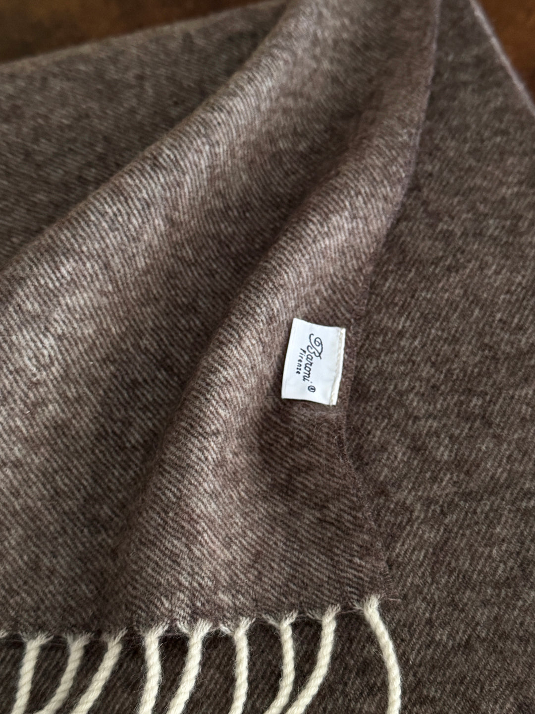 Cashmere & Wool Throw Blanket - Brown