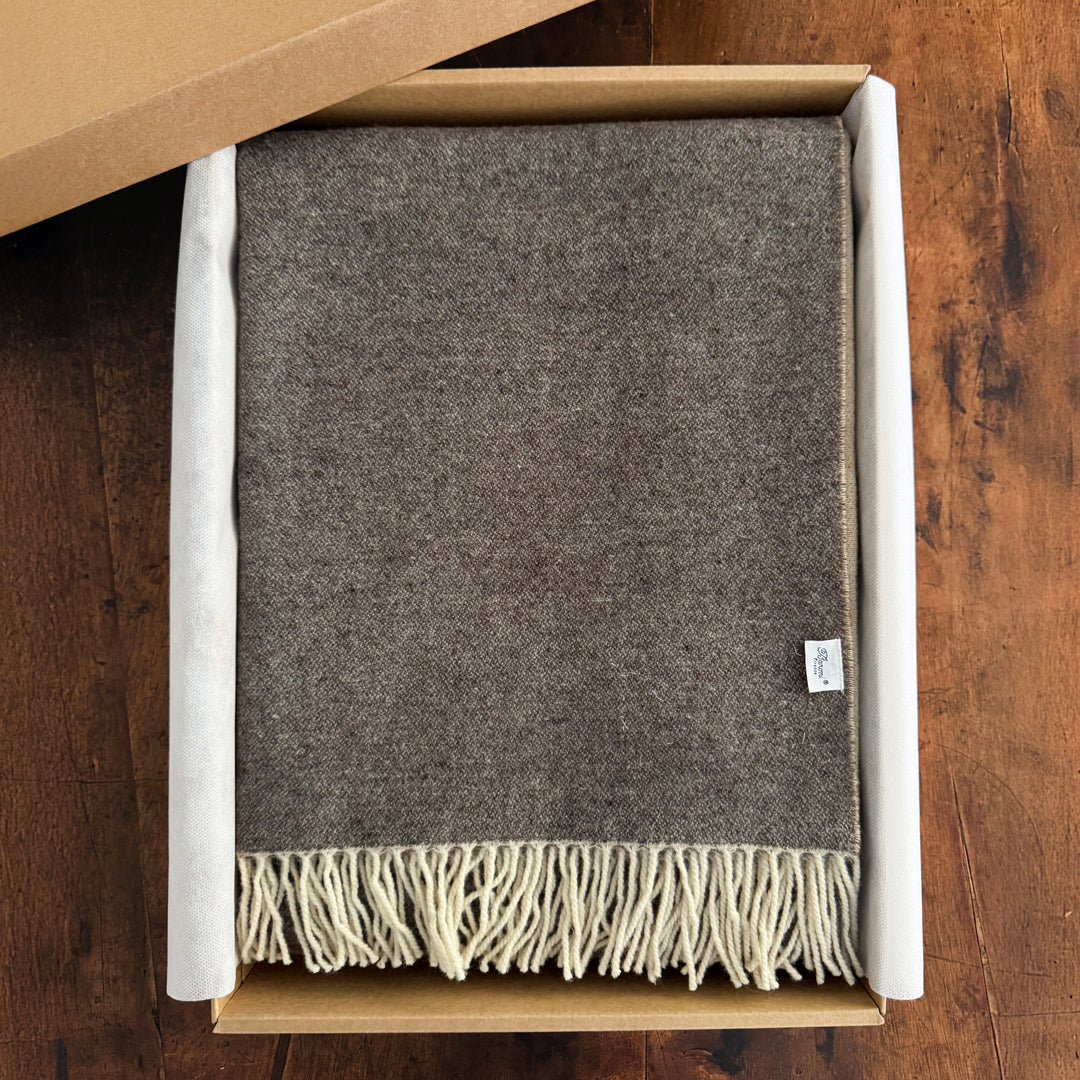 Wool Blend Throw Blanket - Cream