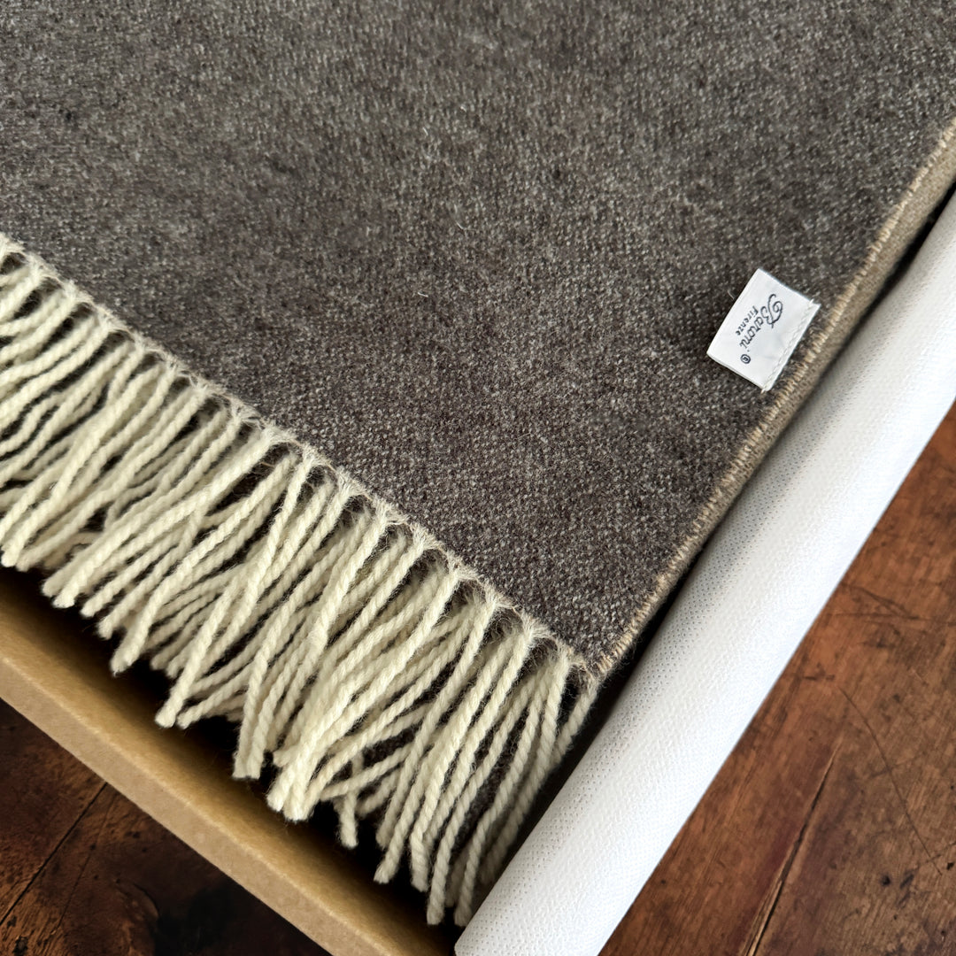 Wool Blend Throw Blanket - Cream