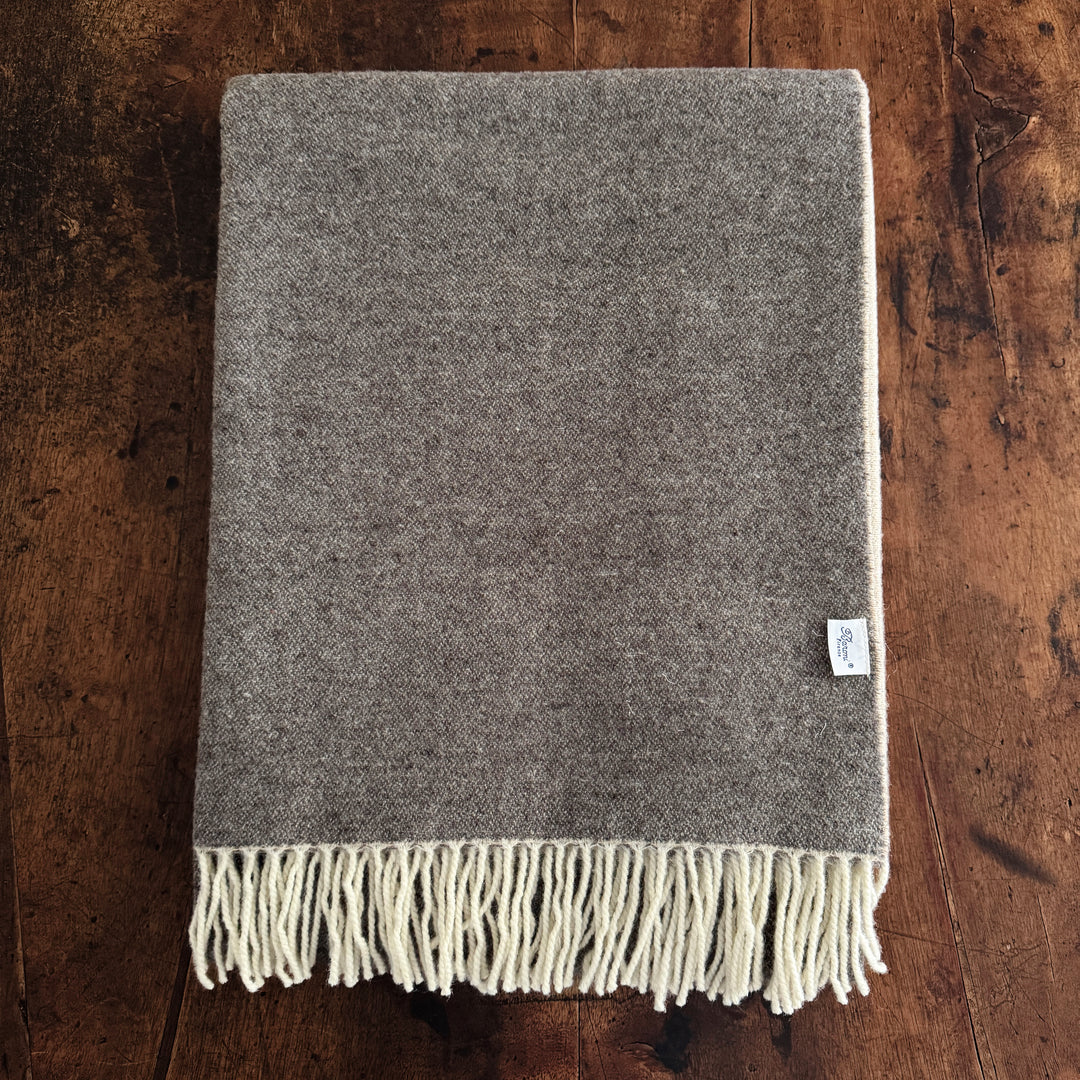 Wool Blend Throw Blanket - Cream