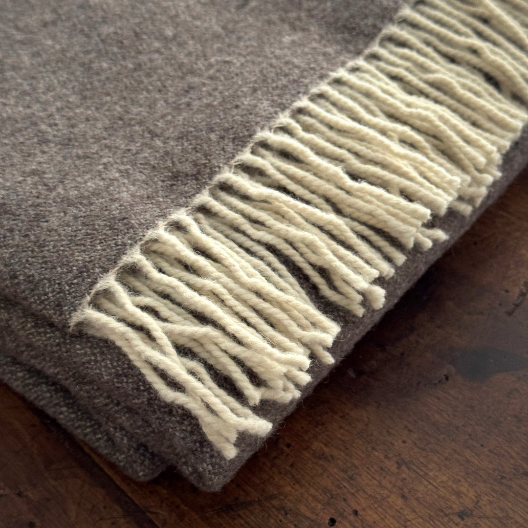 Wool Blend Throw Blanket - Cream