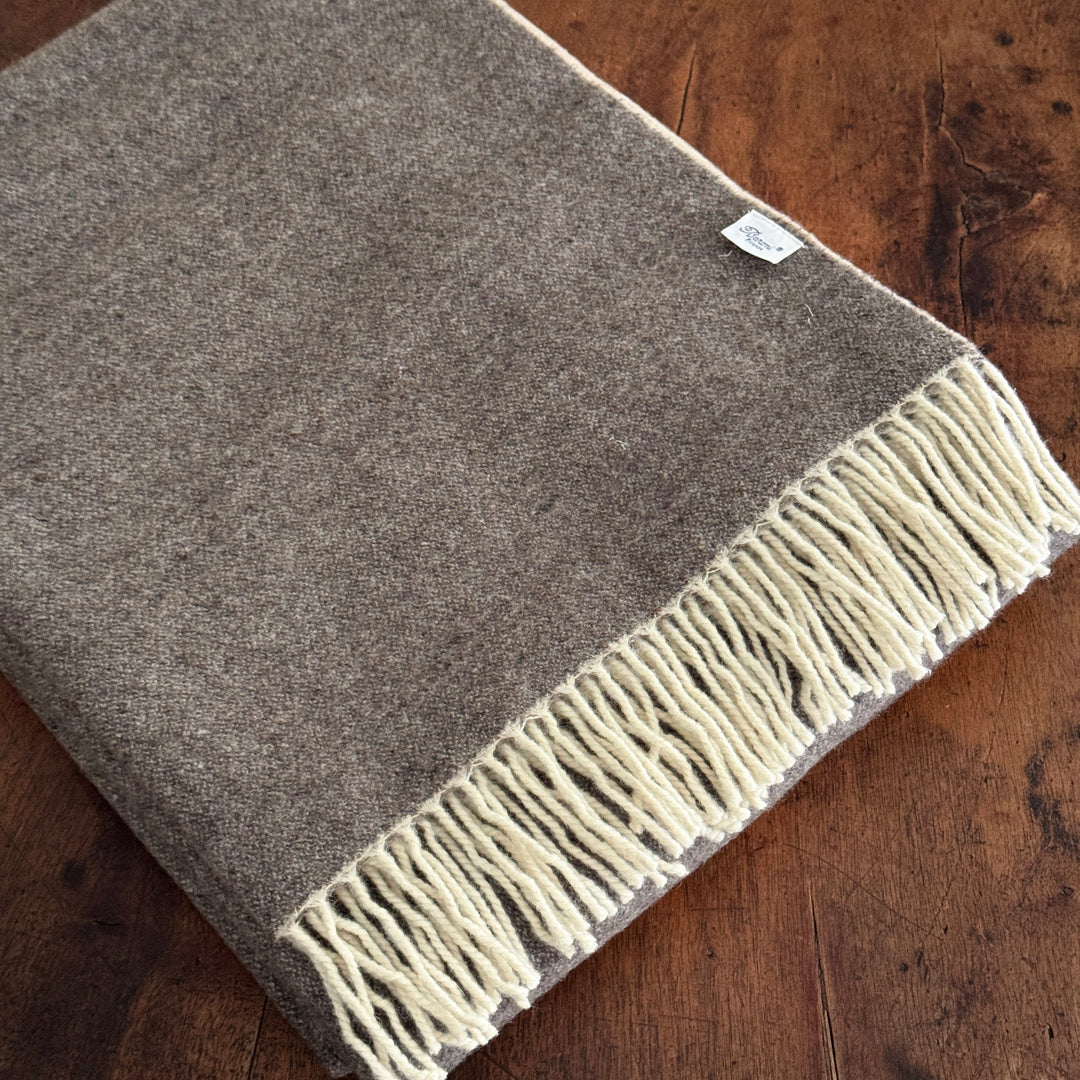 Wool Blend Throw Blanket - Cream