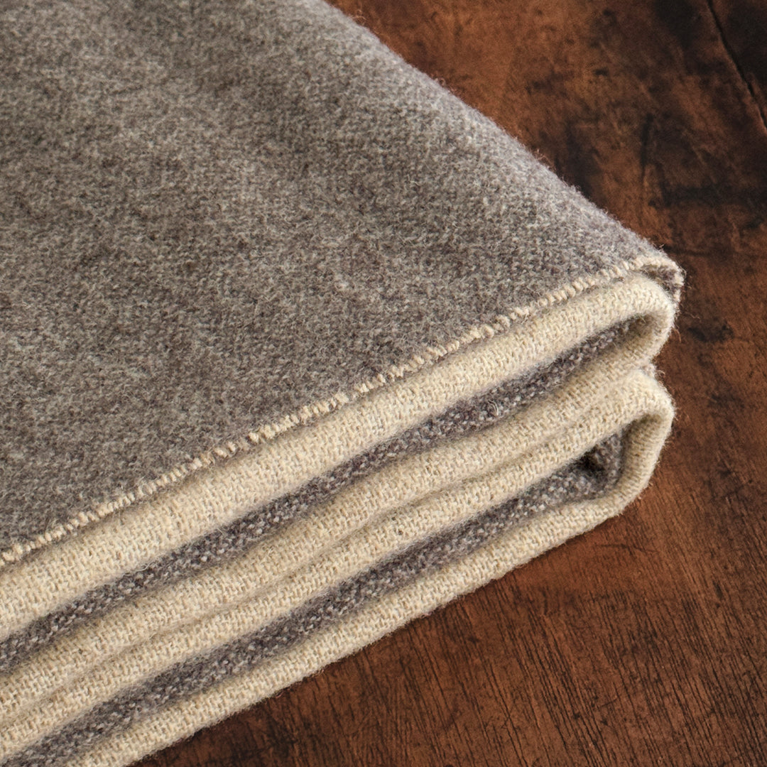 Wool Blend Throw Blanket - Cream
