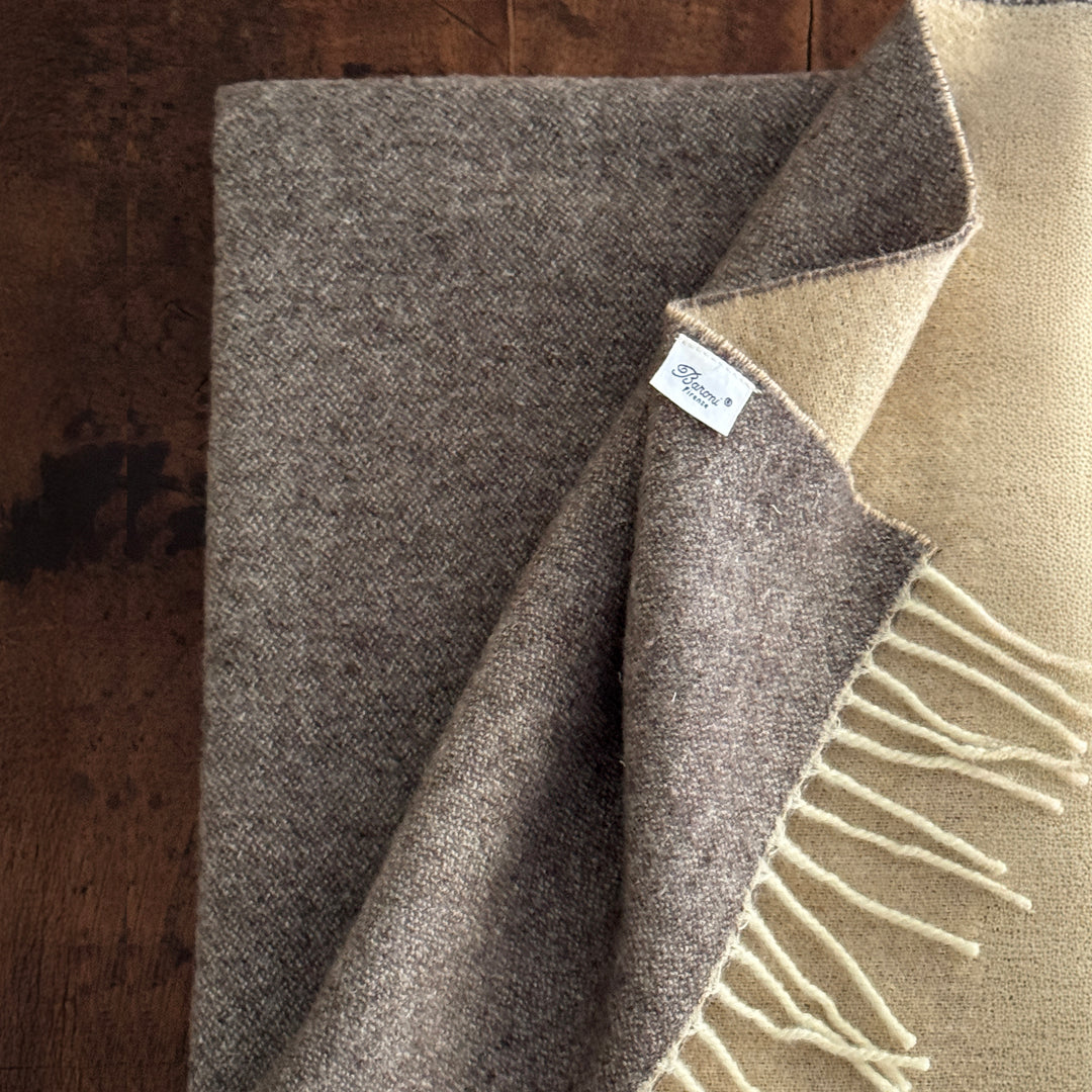 Wool Blend Throw Blanket - Cream