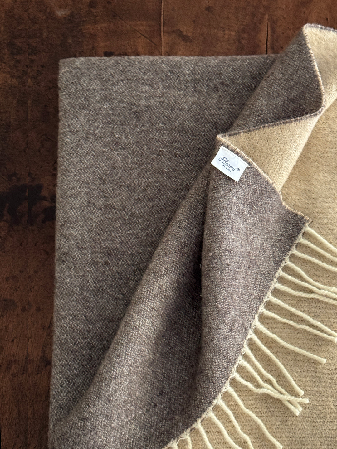 Wool Blend Throw Blanket - Cream