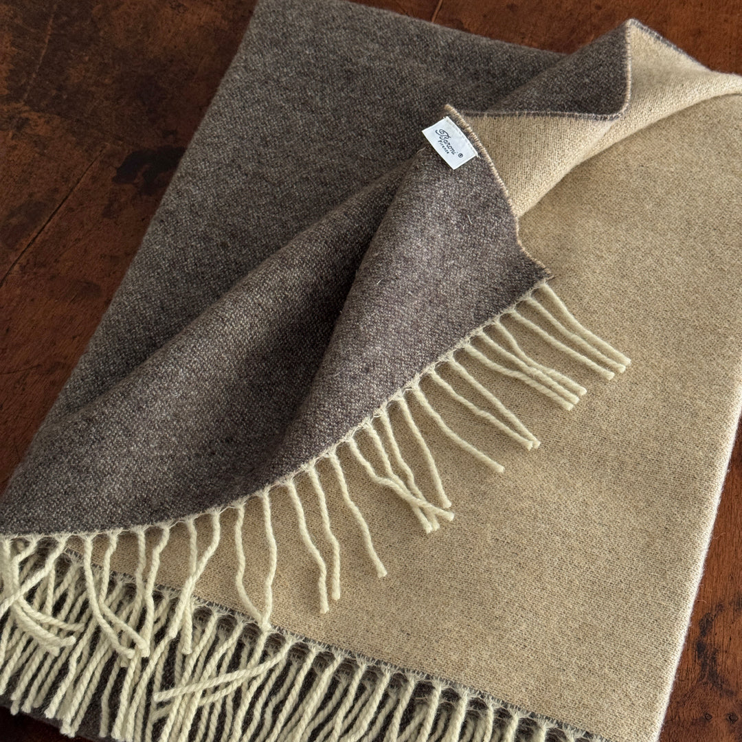 Wool Blend Throw Blanket - Cream
