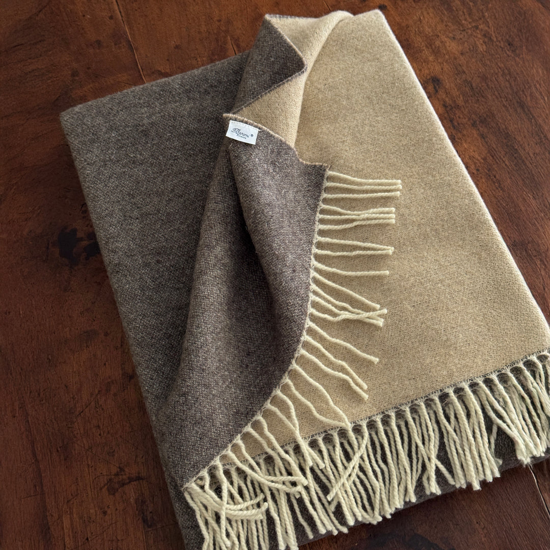Wool Blend Throw Blanket - Cream