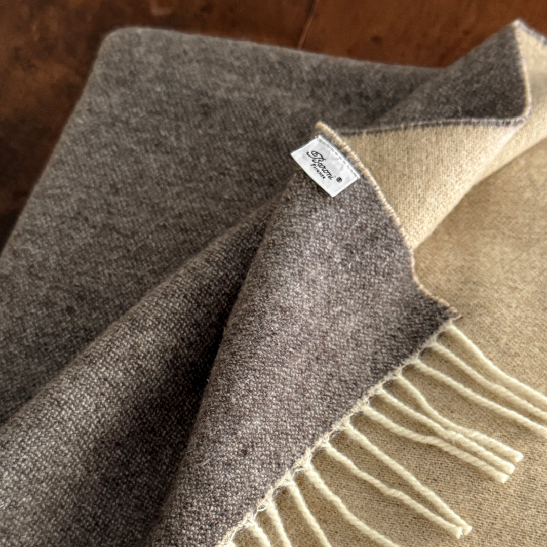 Wool Blend Throw Blanket - Cream