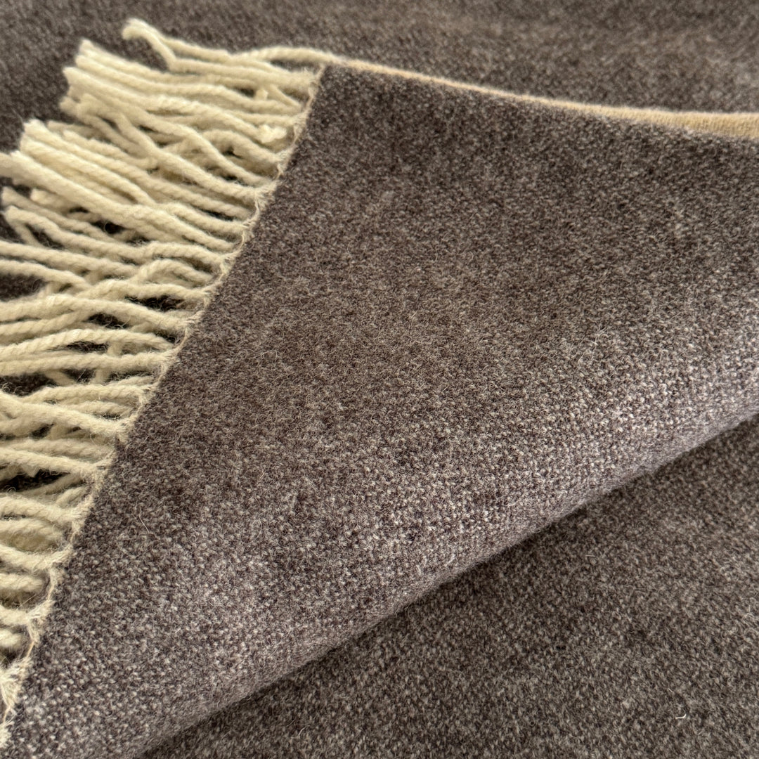 Wool Blend Throw Blanket - Cream