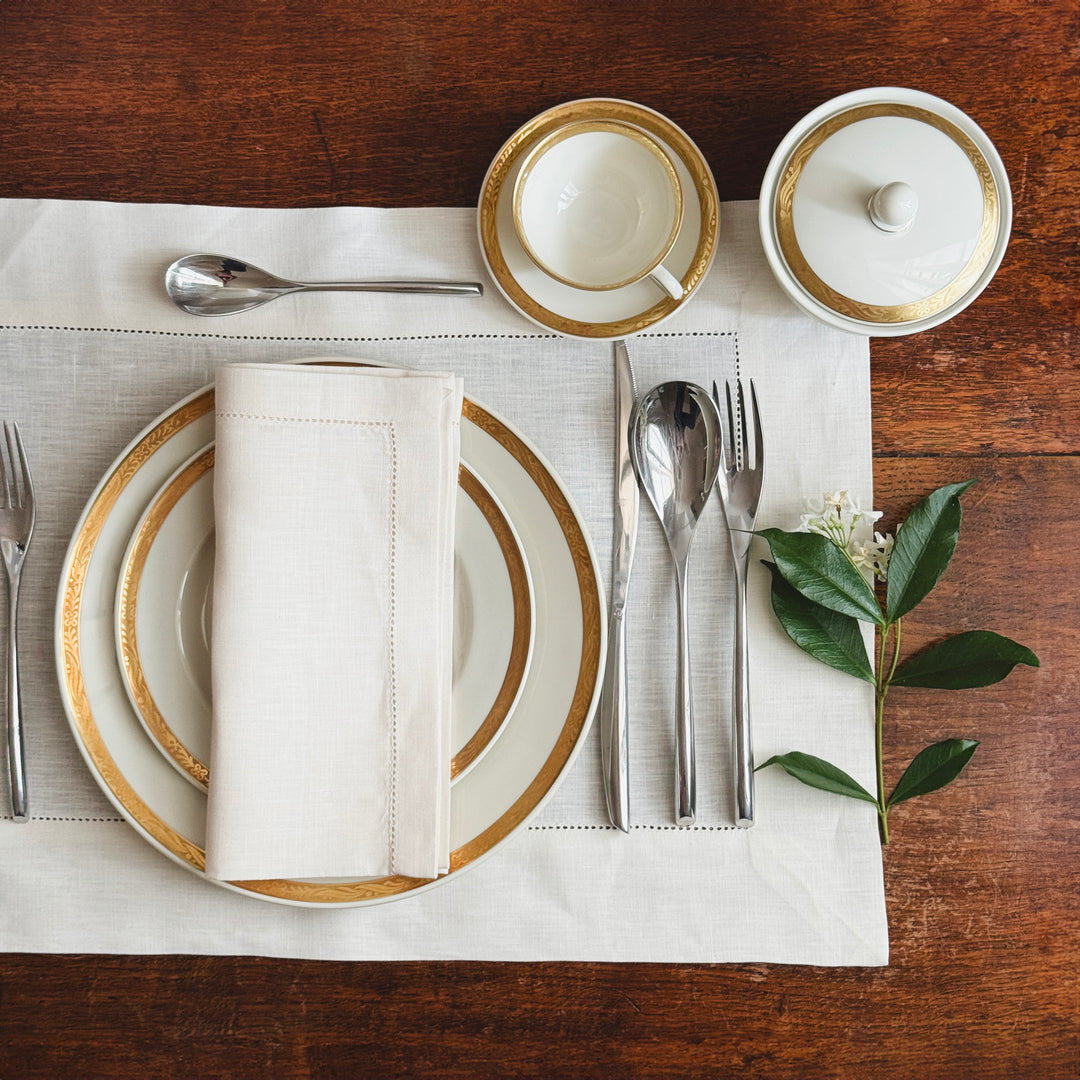 PLACEMAT SET CREAM- A JOUR