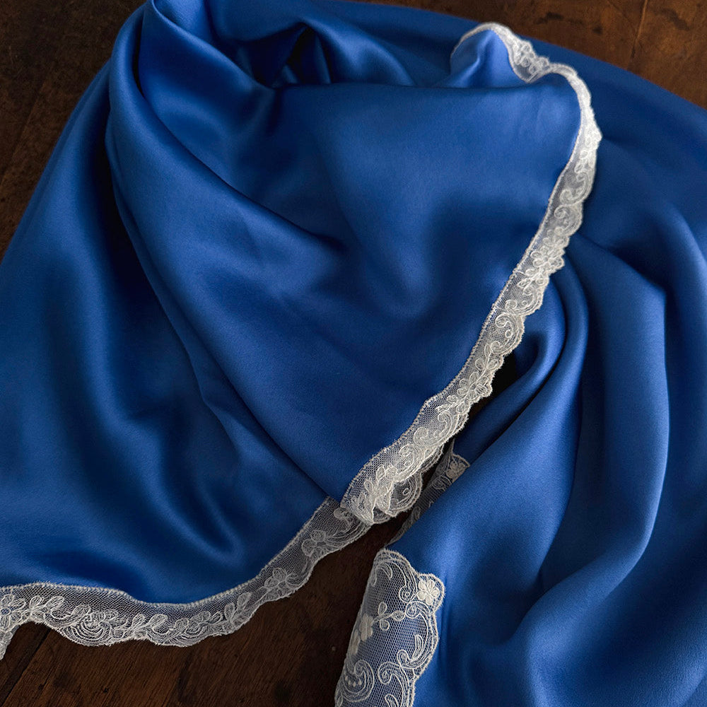 PURE SILK NIGHTGOWN LAUREN - BLUE