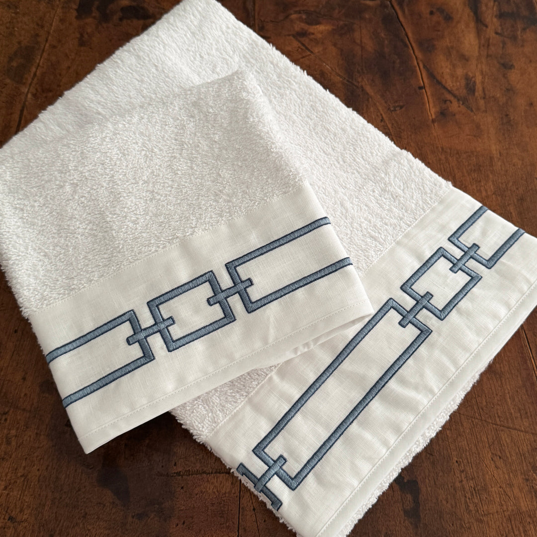 CHAINS FULL BATH SET - WHITE/AVIO