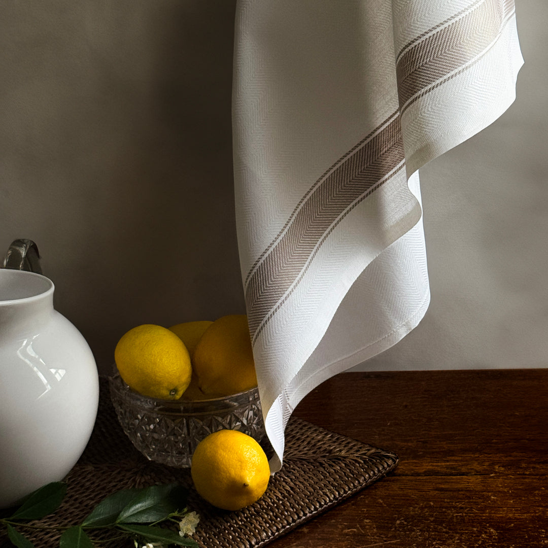 KITCHEN TOWEL - TAUPE BAND