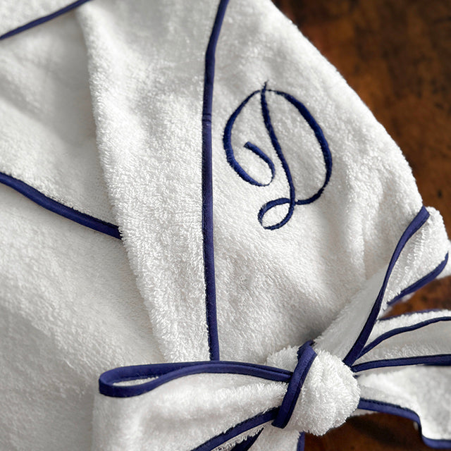 BATHROBE - WHITE/NAVY