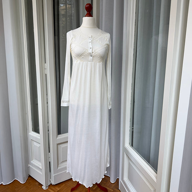 GEMMA NIGHTGOWN LONG SLEEVES - CREAM