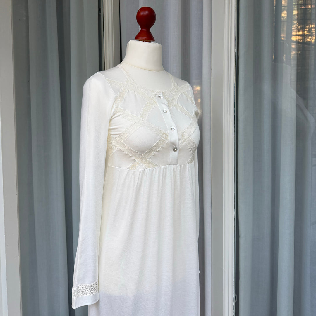 GEMMA NIGHTGOWN LONG SLEEVES - CREAM