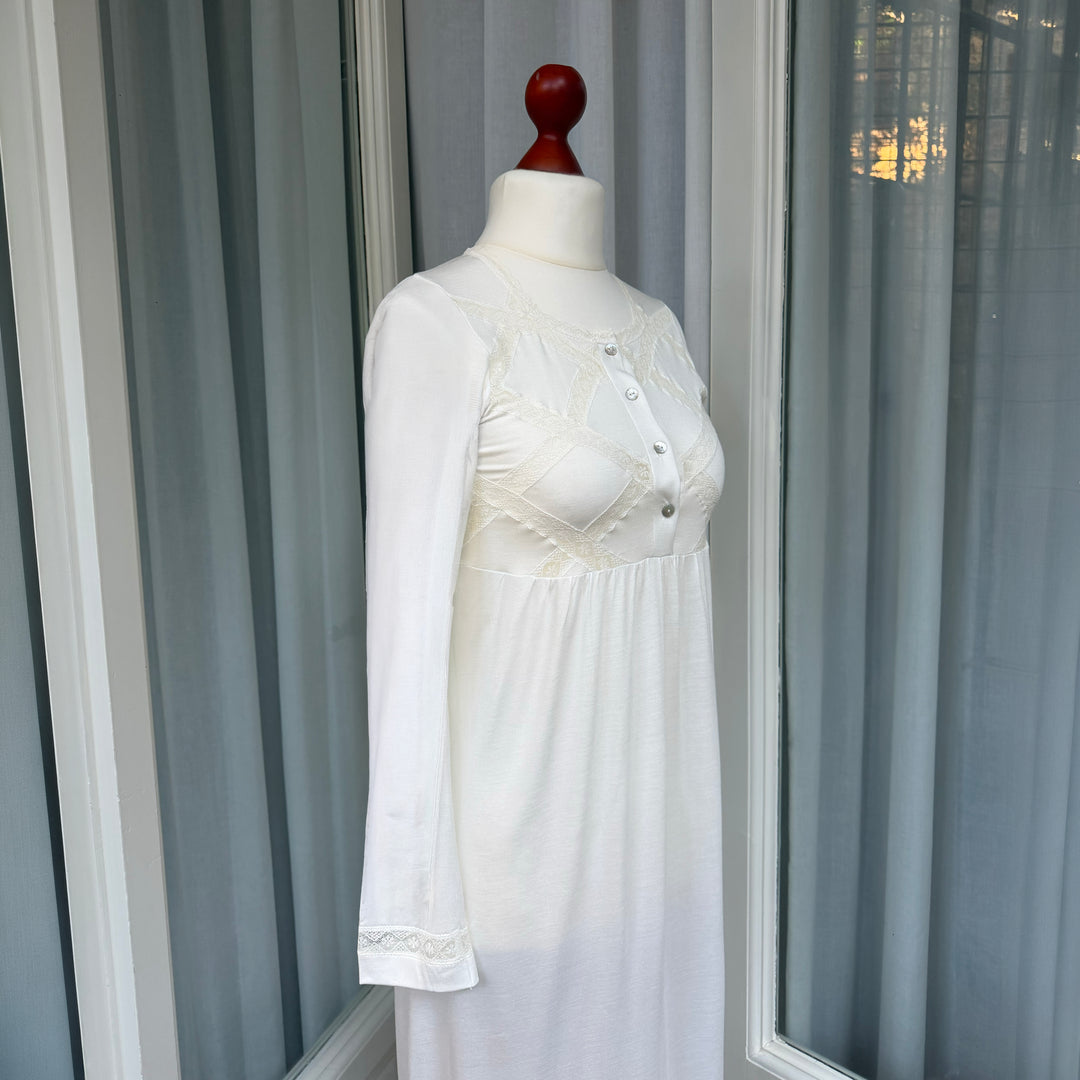 GEMMA NIGHTGOWN LONG SLEEVES - CREAM