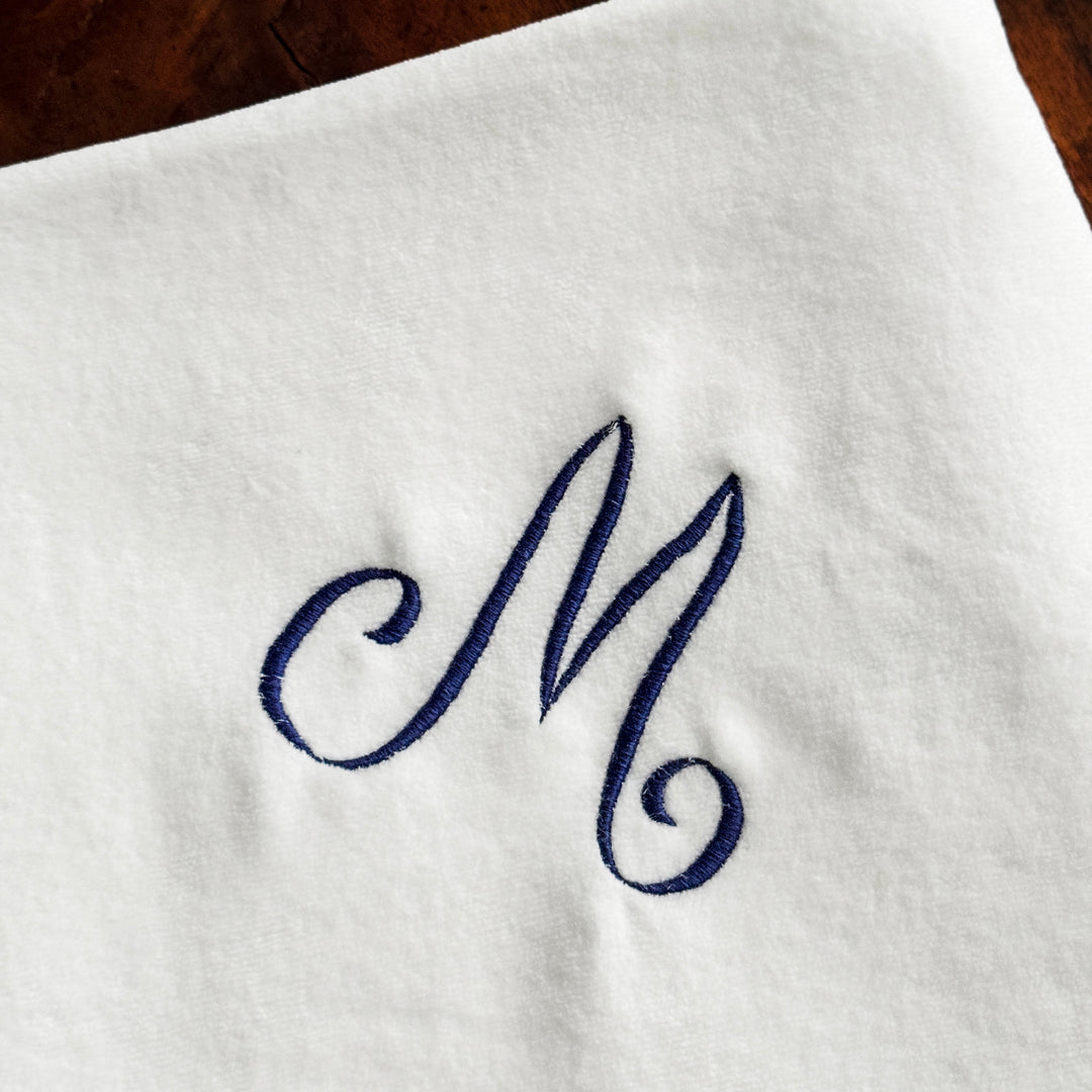 BATH SHEET - WHITE/NAVY