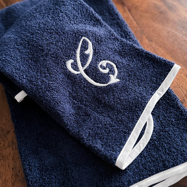TOWEL SET MONOGRAM - NAVY