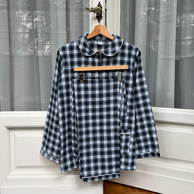 BLU TARTAN PYJAMA - WOMAN