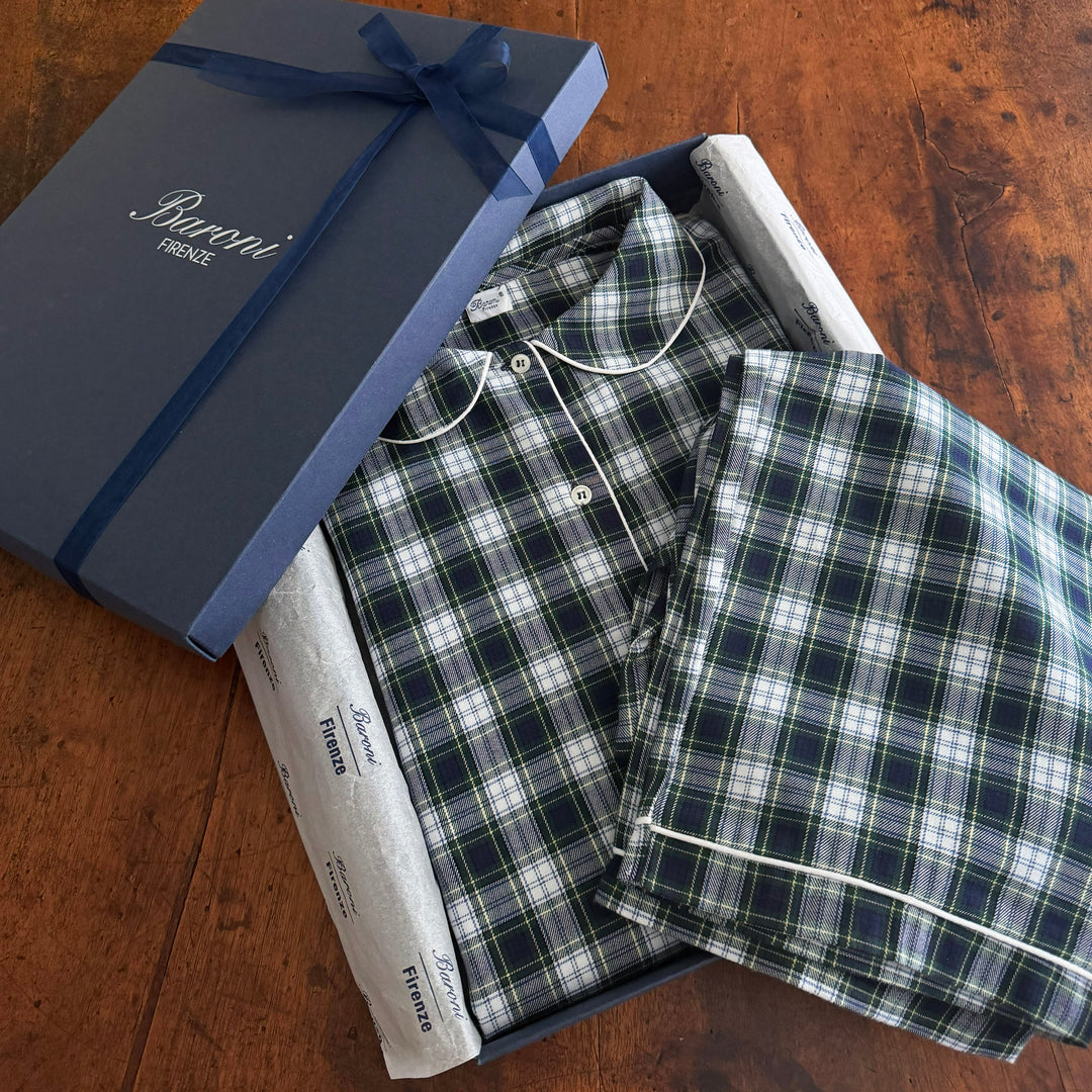 BLU TARTAN PYJAMA - WOMAN