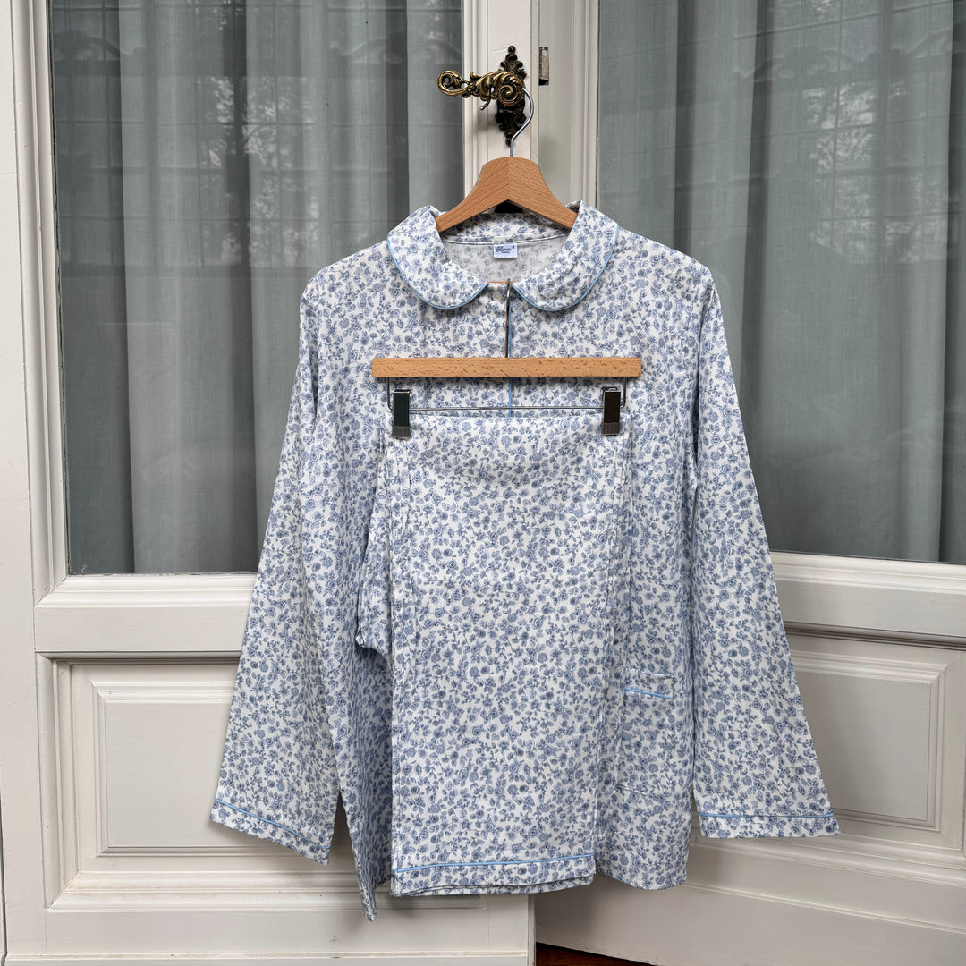 FLOWER PYJAMA - LIGHT BLUE