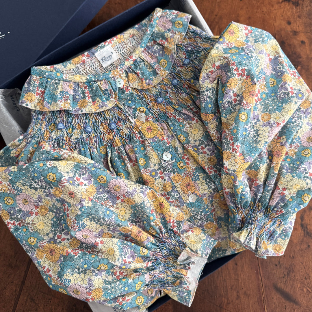 CAMICIA DA NOTTE CON SMOCK - FIORI
