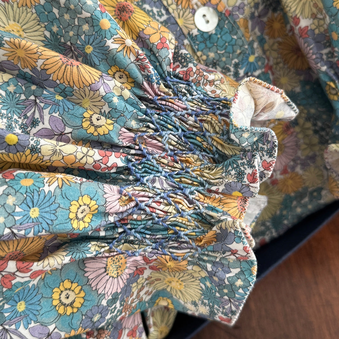 CAMICIA DA NOTTE CON SMOCK - FIORI