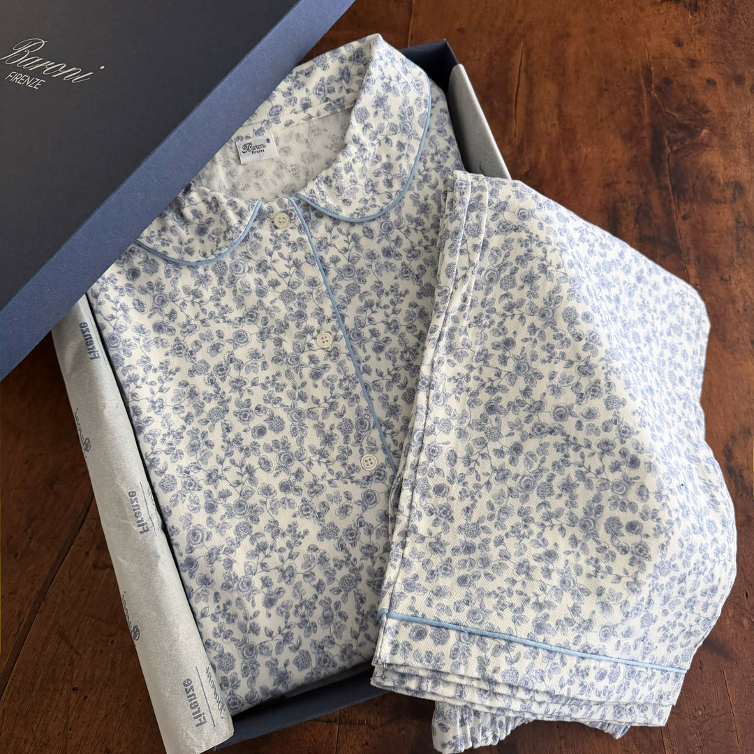 FLOWER PYJAMA - LIGHT BLUE