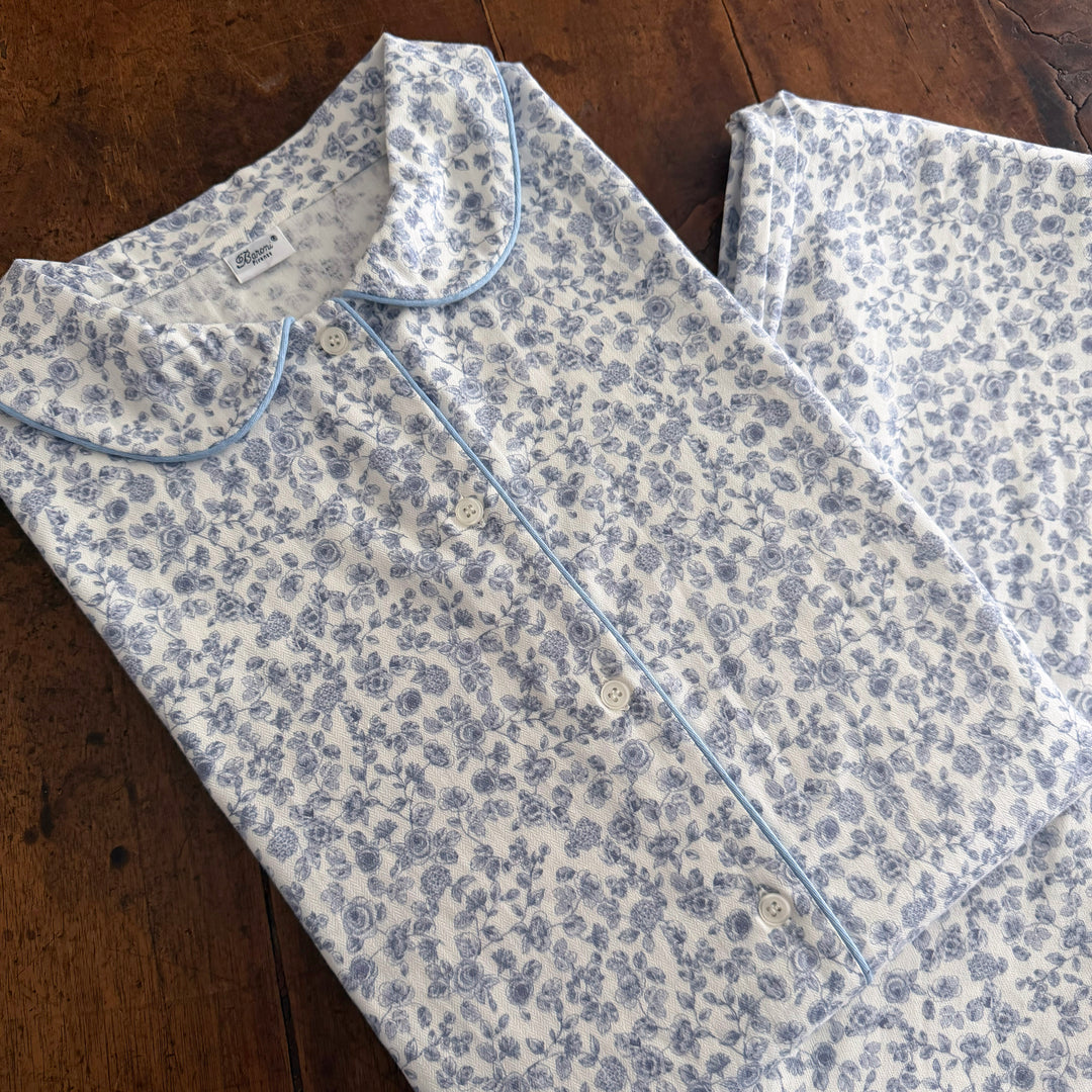 FLOWER PYJAMA - LIGHT BLUE