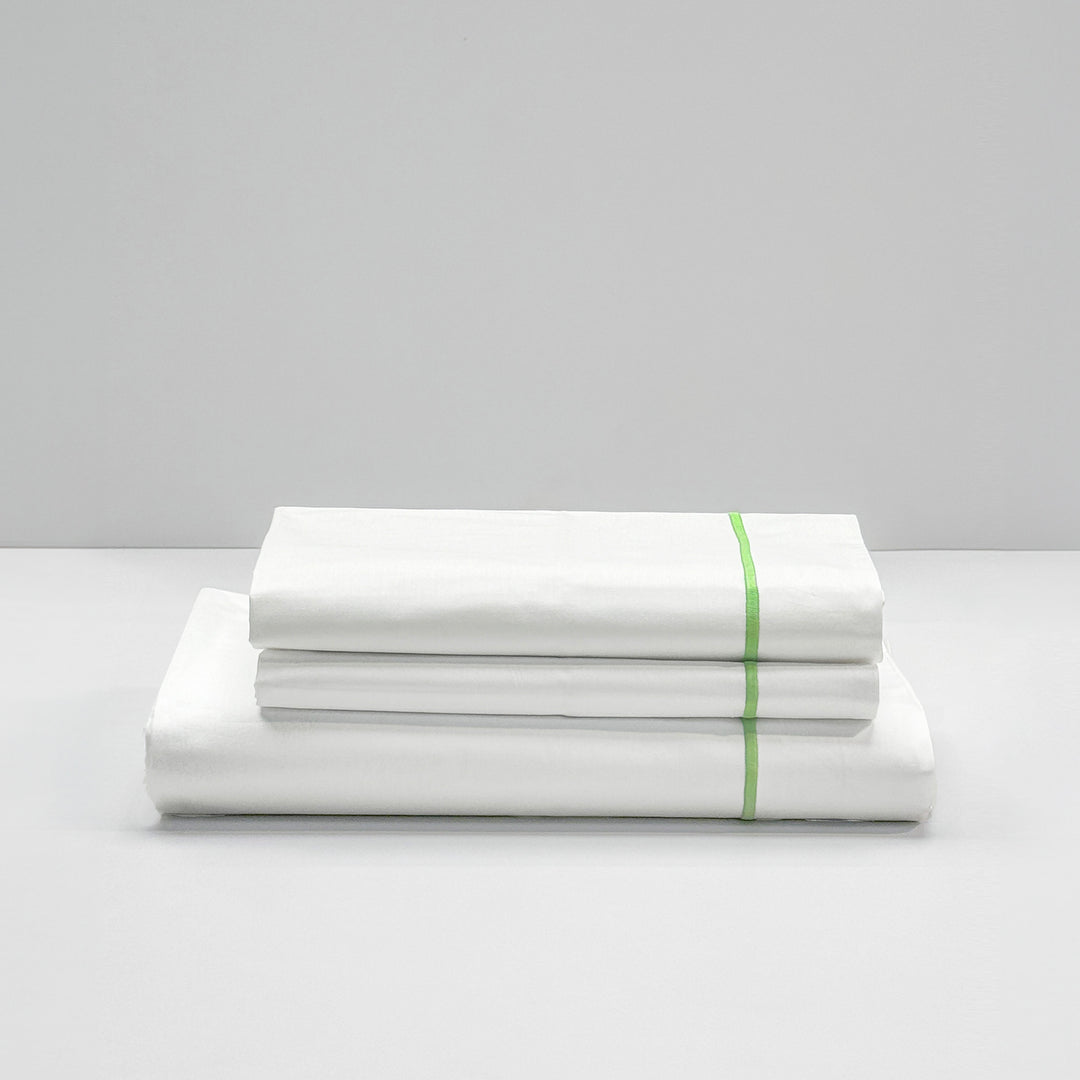 CORDONETTO BED SET - WHITE/GREEN