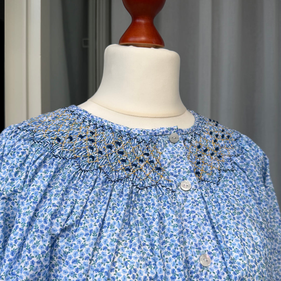 CAMICIA DA NOTTE A FIORI CON SMOCK