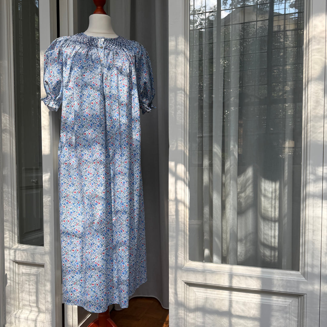 CAMICIA DA NOTTE A FIORI CON SMOCK