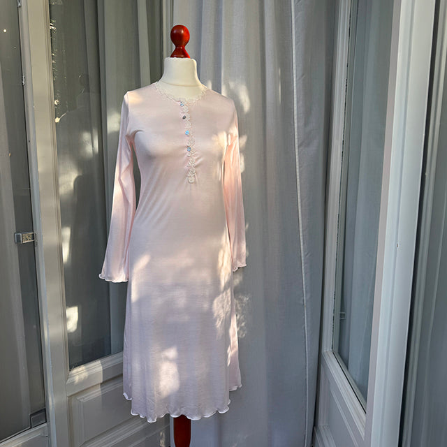 PAOLA NIGHTGOWN LONG SLEEVES - PINK