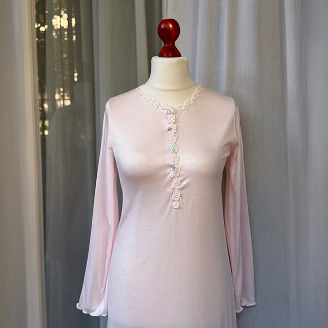 PAOLA NIGHTGOWN LONG SLEEVES - PINK