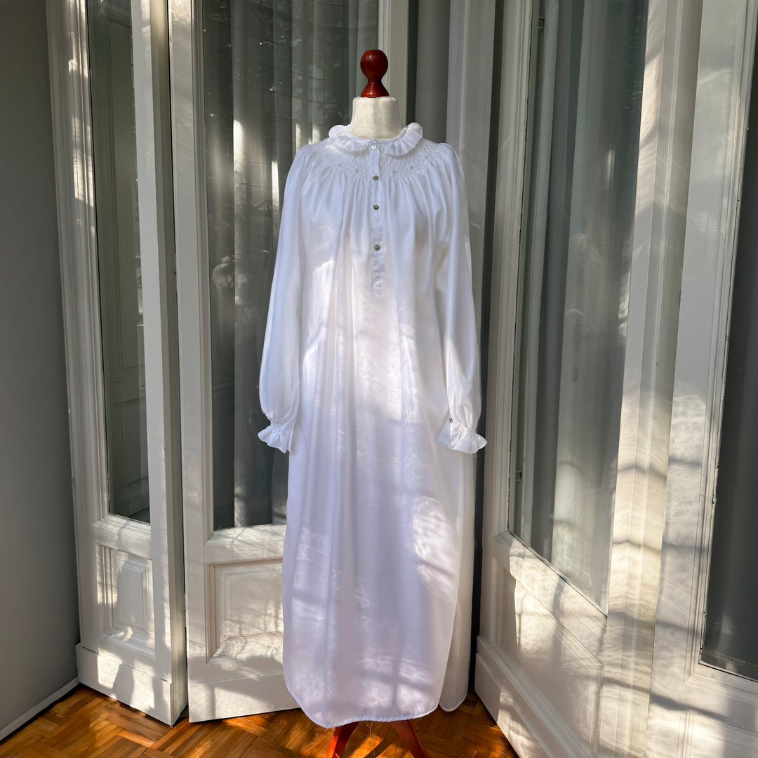 NIGHTGOWN WITH SMOCK - LONG SLEEVE