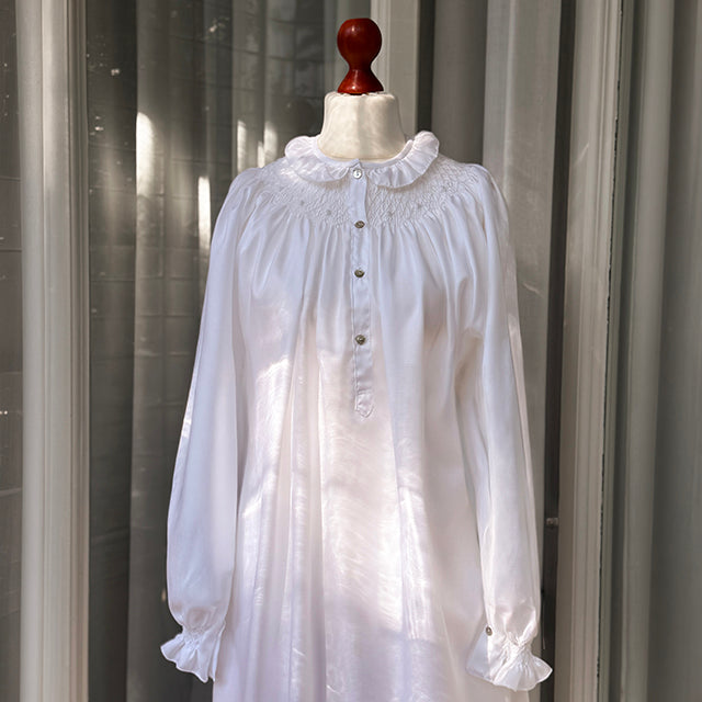 NIGHTGOWN WITH SMOCK - LONG SLEEVE