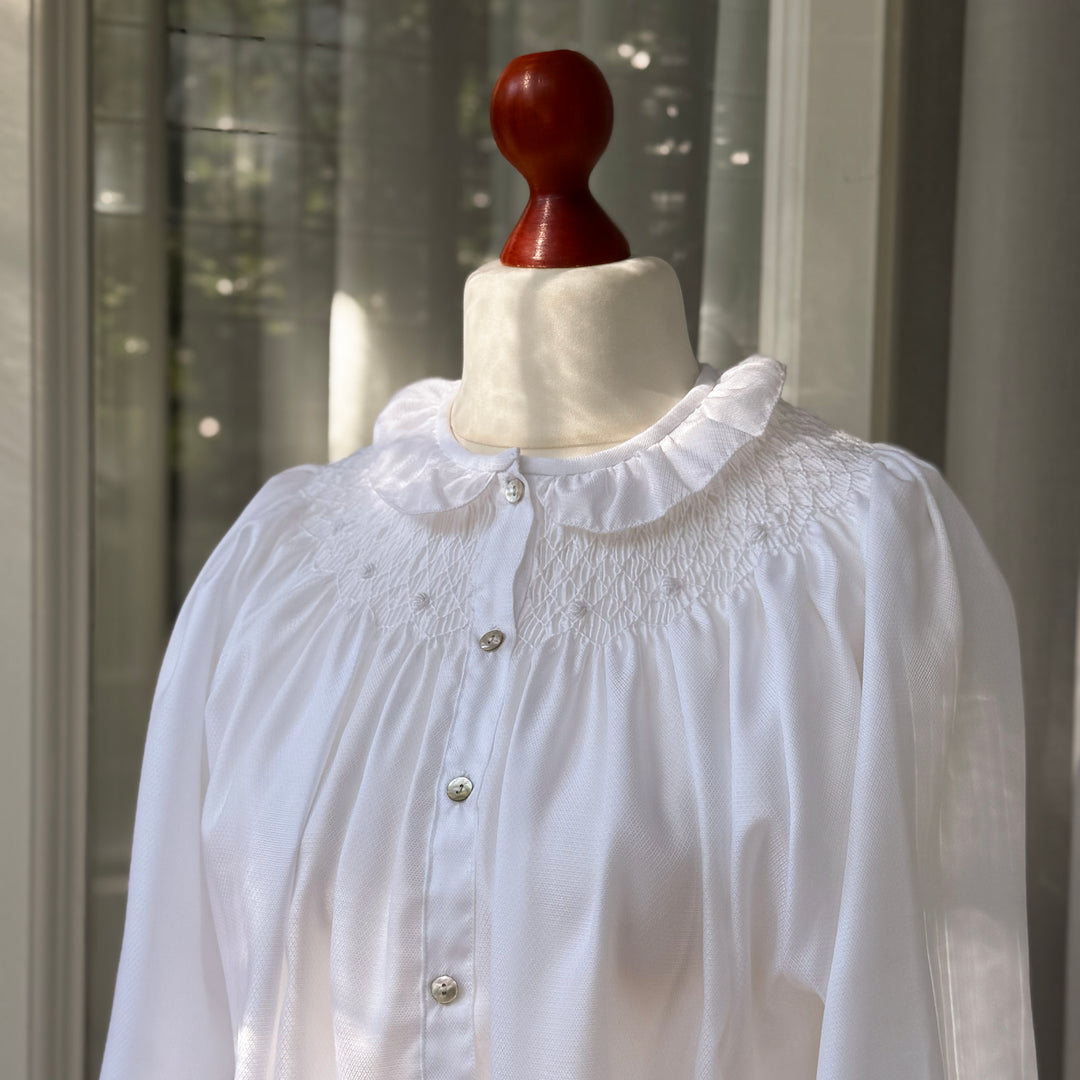 CAMICIA DA NOTTE CON SMOCK - MANICA CORTA