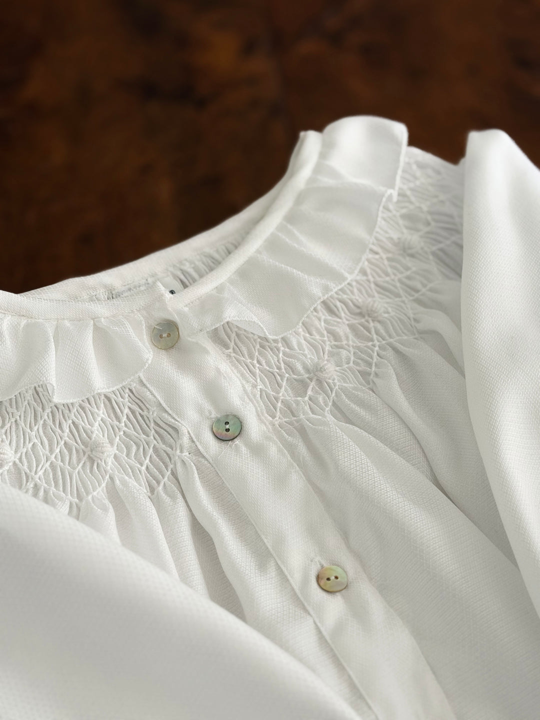 CAMICIA DA NOTTE CON SMOCK - MANICA CORTA