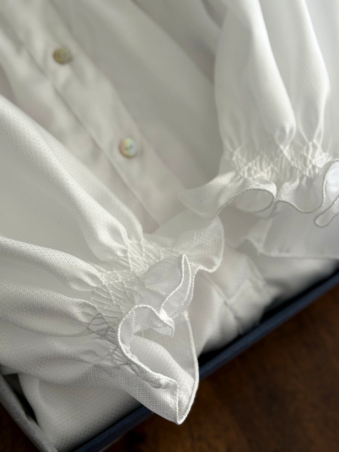 CAMICIA DA NOTTE CON SMOCK - MANICA CORTA
