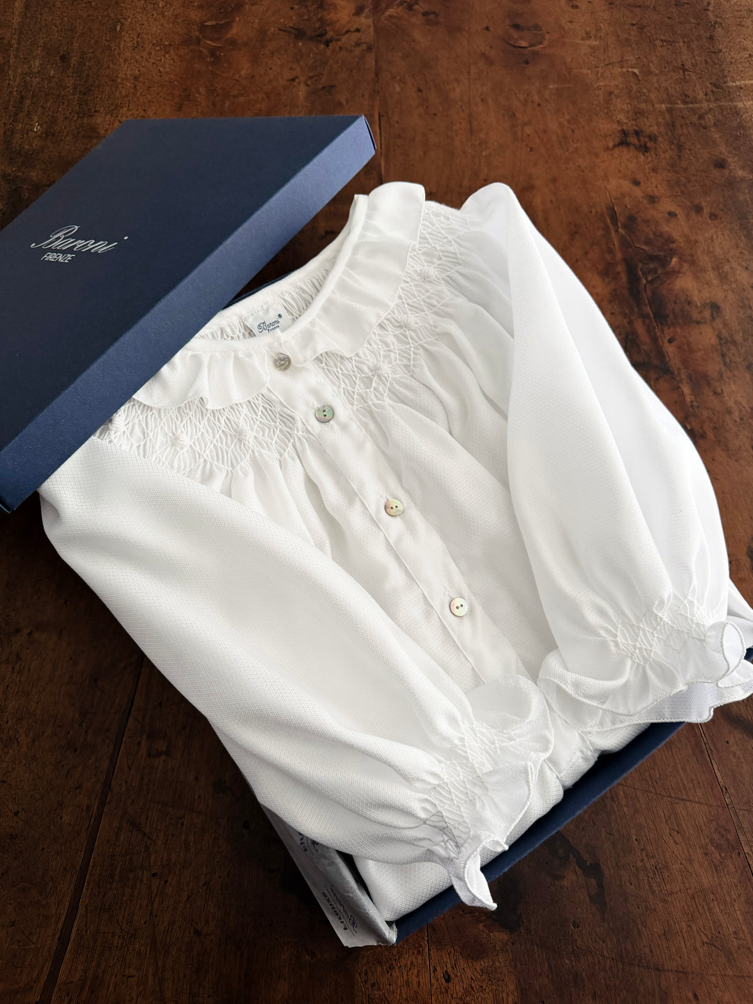CAMICIA DA NOTTE CON SMOCK - MANICA CORTA