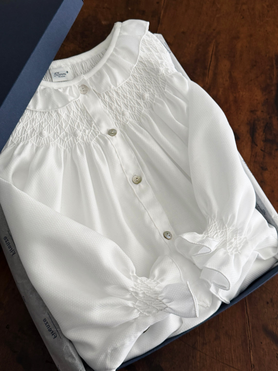 NIGHTGOWN WITH SMOCK - LONG SLEEVE