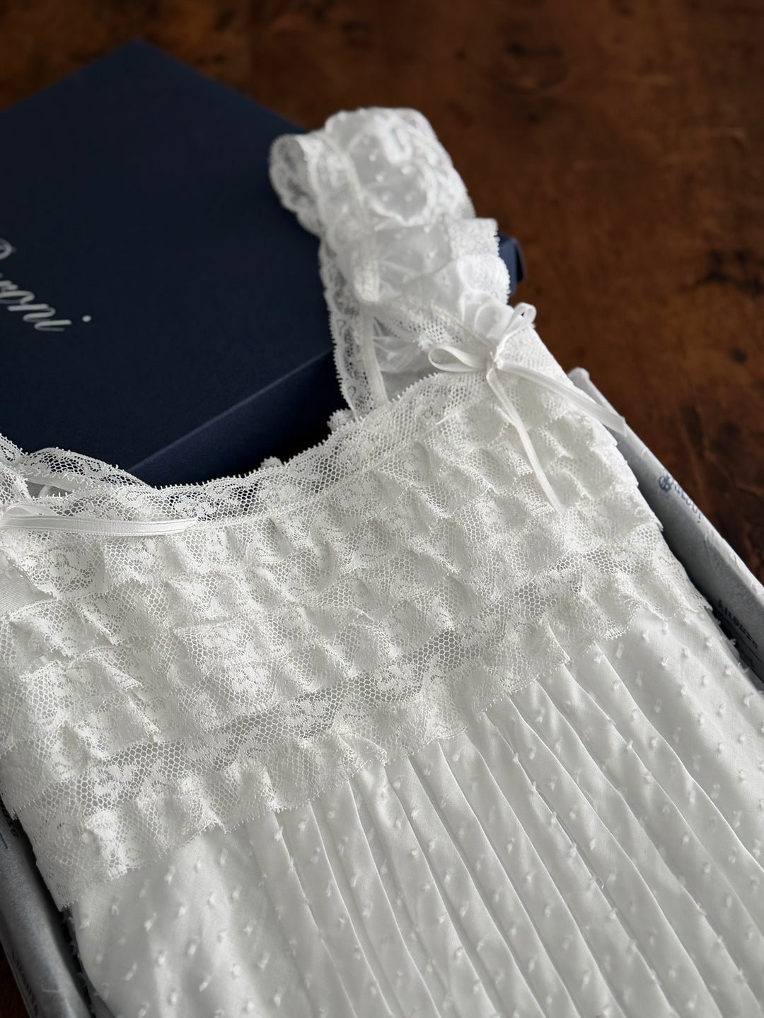 AMALIA CAMICIA DA NOTTE PLUMETIS - BIANCO