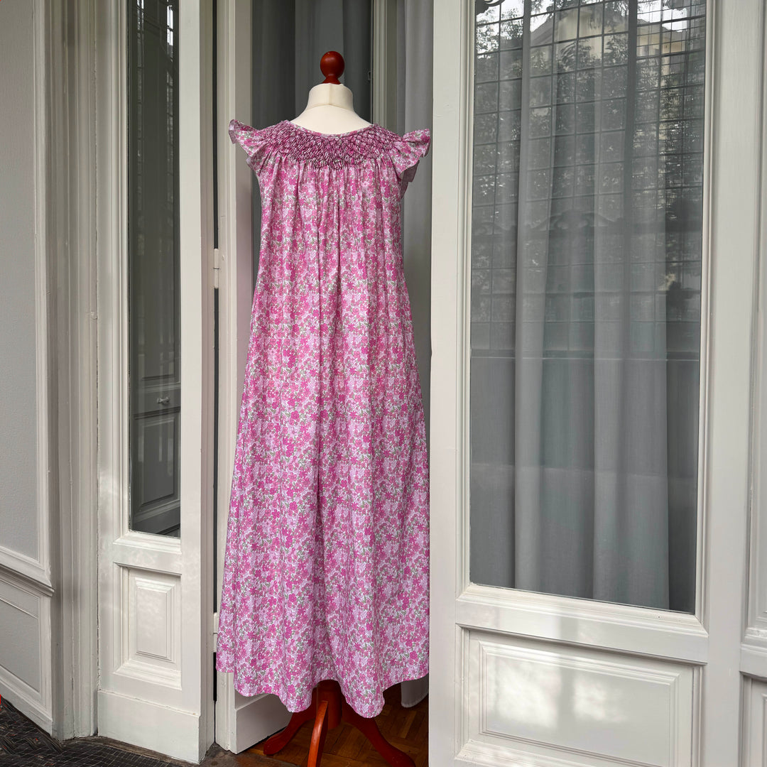 CAMICIA DA NOTTE CON SMOCK - FIORI