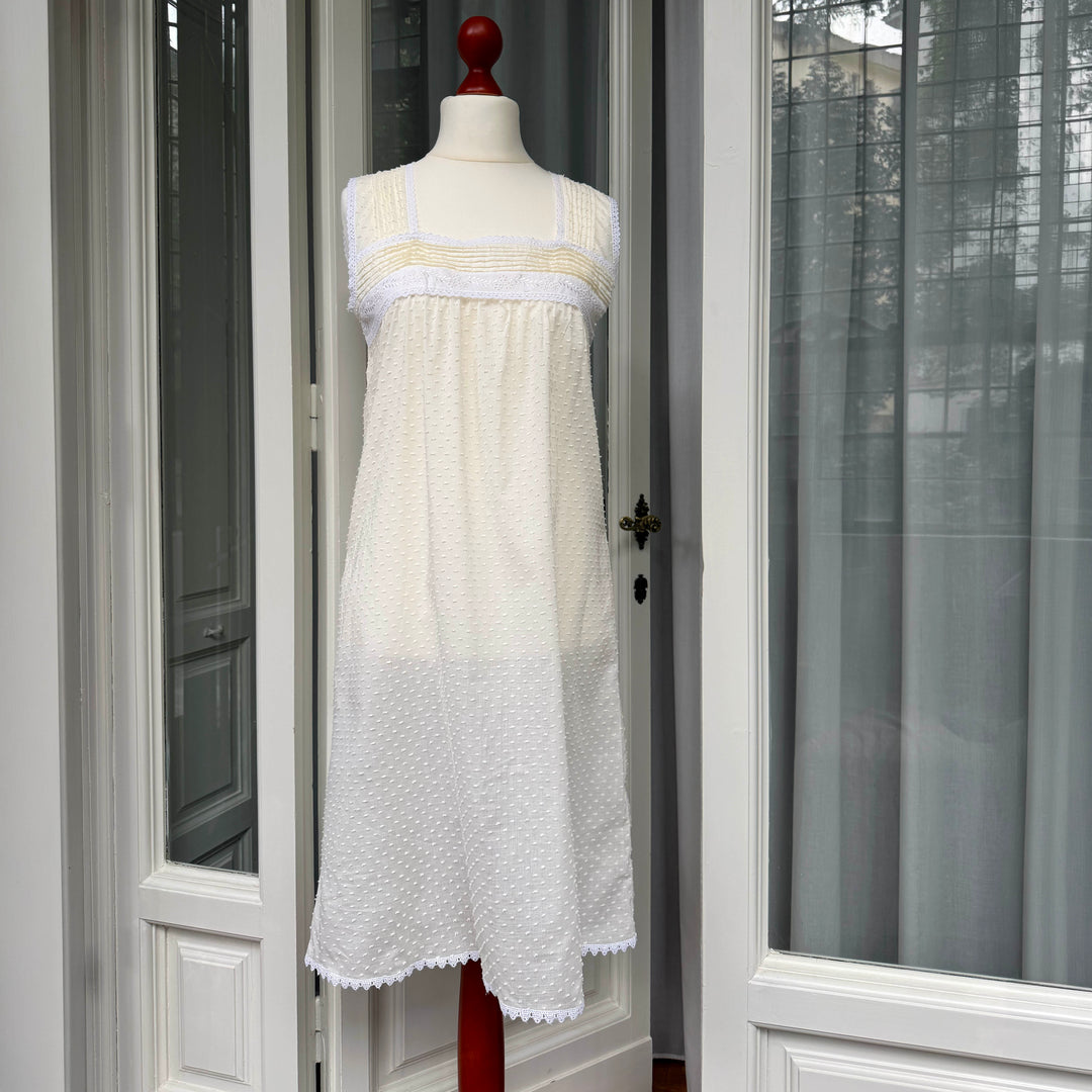 GAIA CAMICIA DA NOTTE PLUMETIS - CREMA
