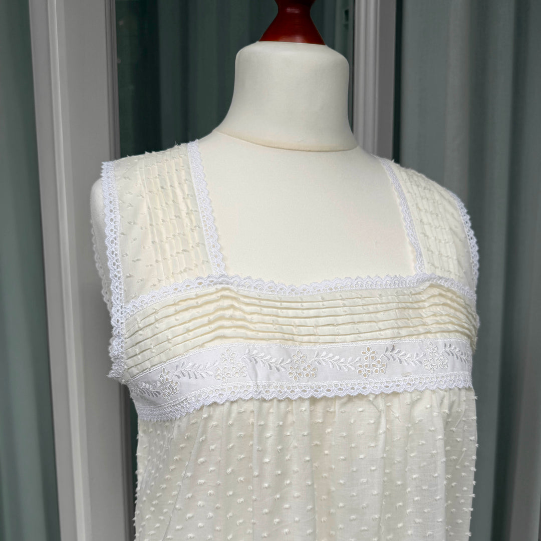 GAIA CAMICIA DA NOTTE PLUMETIS - CREMA