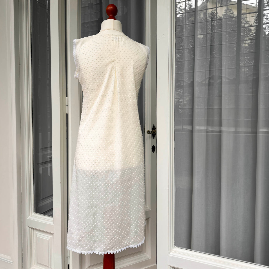 GAIA CAMICIA DA NOTTE PLUMETIS - CREMA