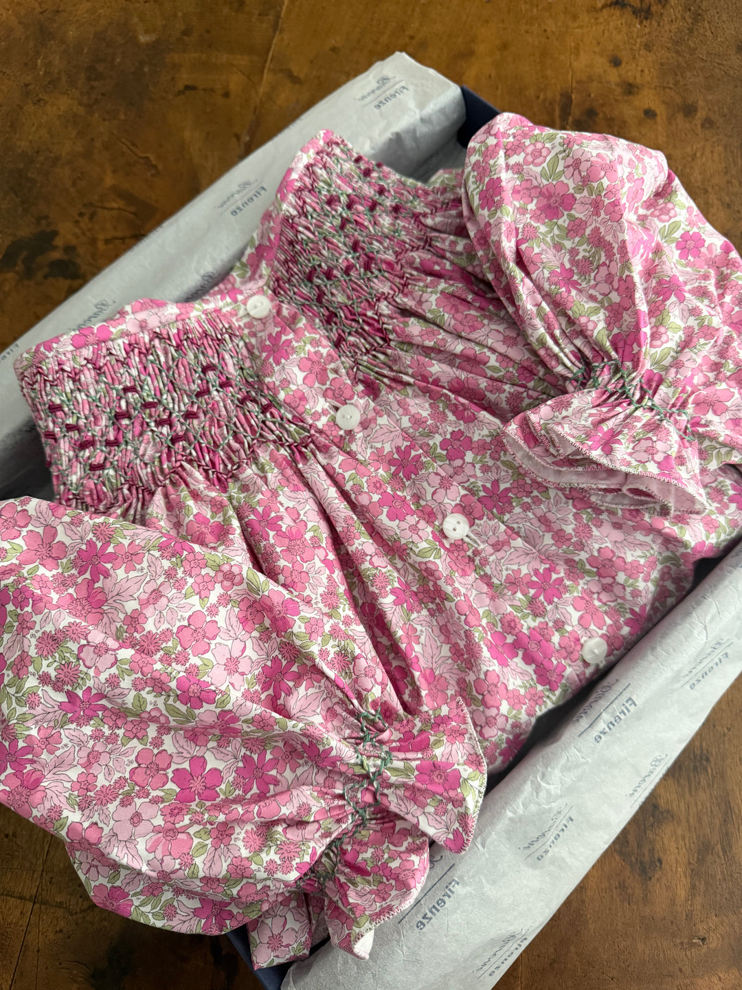 CAMICIA DA NOTTE CON SMOCK - FIORI